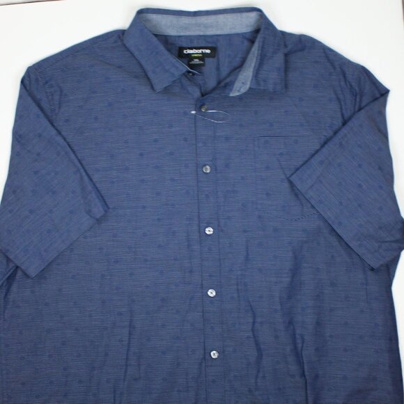 Claiborne Stretch XXL Blue Striped Button Down - Picture 3 of 7